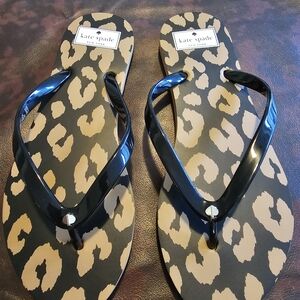 Kate Spade Black and Tan Animal Print Sandals